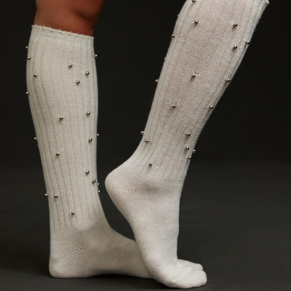 Anthropologie Knee High Pearl Socks - Picture 3 of 4